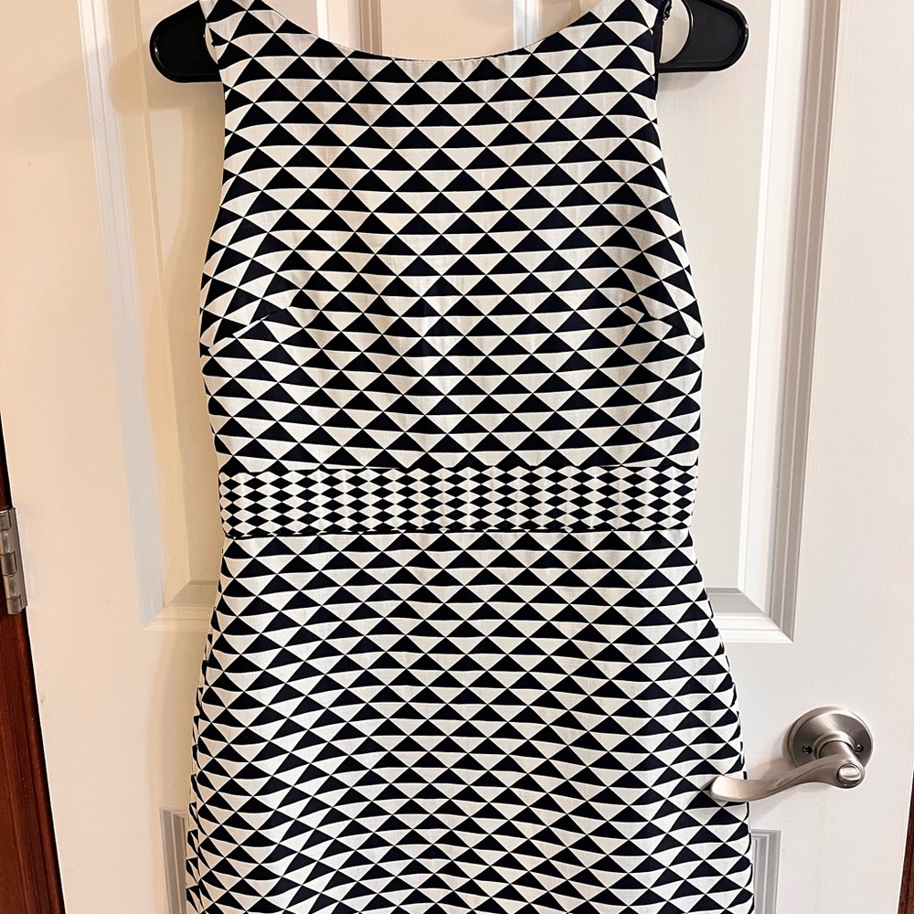 The Limited Navy and White Triangle Mini Dress
